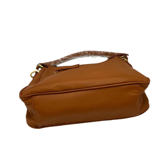 Fawn Design Faux Leather The Slouch Tote Bag with Dust Bag in Matte Brown - Picture 3 of 9